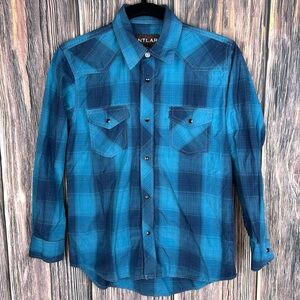 Pintlar Boys Plaid Button Downwn Shirt- Size Large